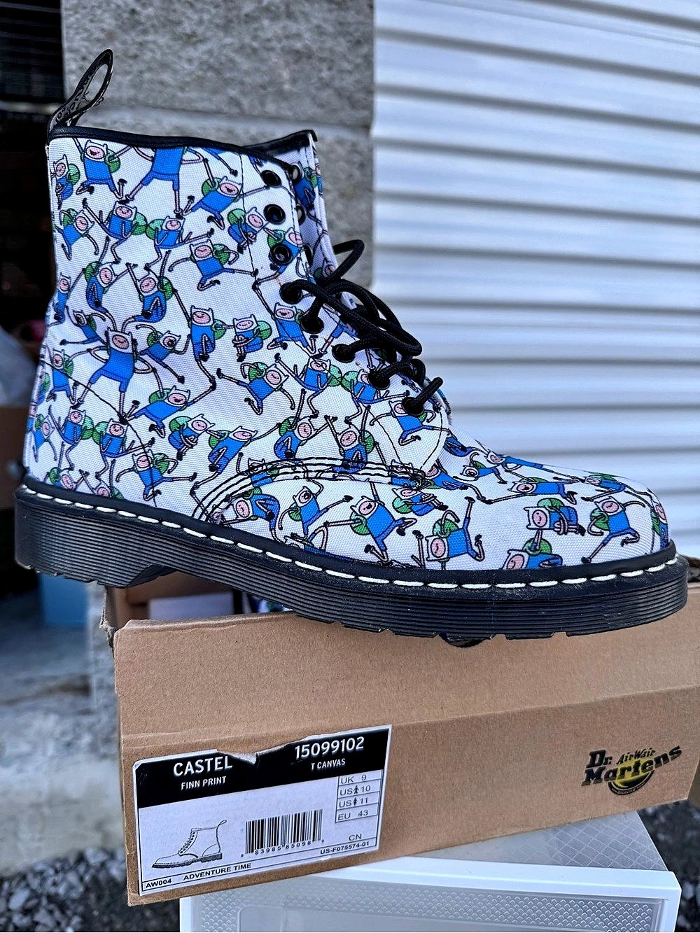 Dr. Martens x Adventure Time Castel Finn Print Boot Finn Print Ankle Boots White